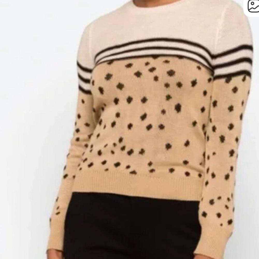 Saltwater LUXE Cream and Black Patterned Sweater